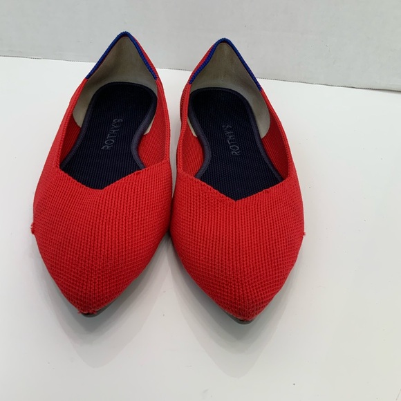 Rothy's Sz 8 The Point Ballet Flats Chili Red - Picture 2 of 11